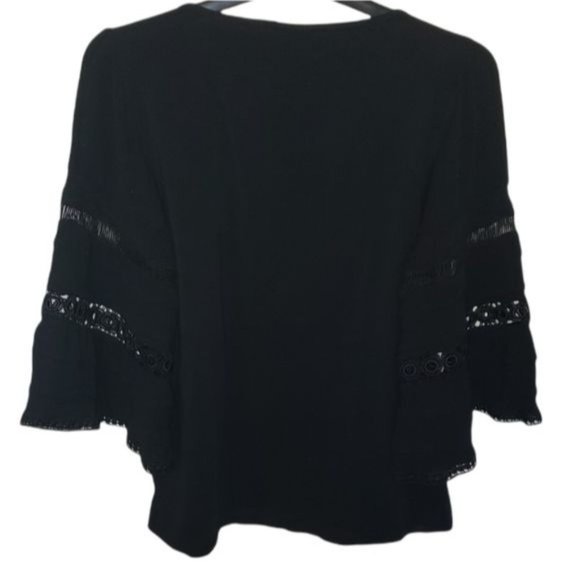 One September Eyelet Detail Bell Sleeve Blouse Size Small - Picture 2 of 8